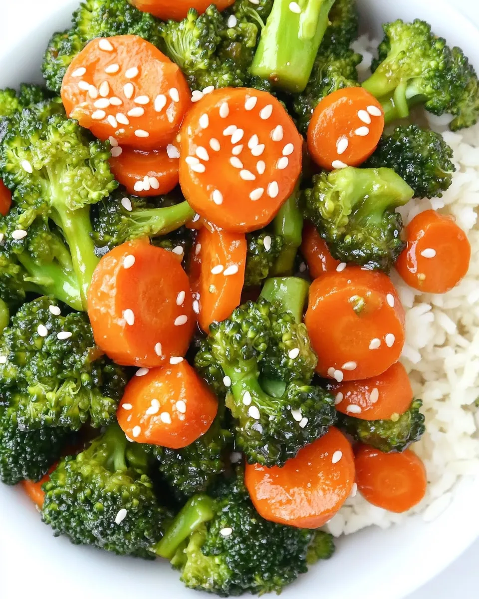 Delicious Teriyaki Broccoli and Carrots (Easy!) plate image