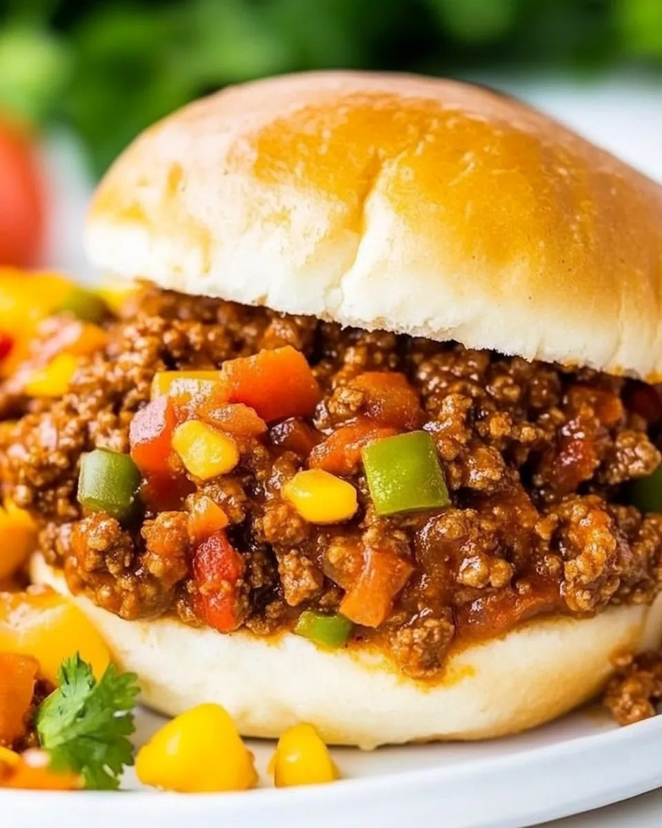 Delicious Tex-Mex Sloppy Joes plate image