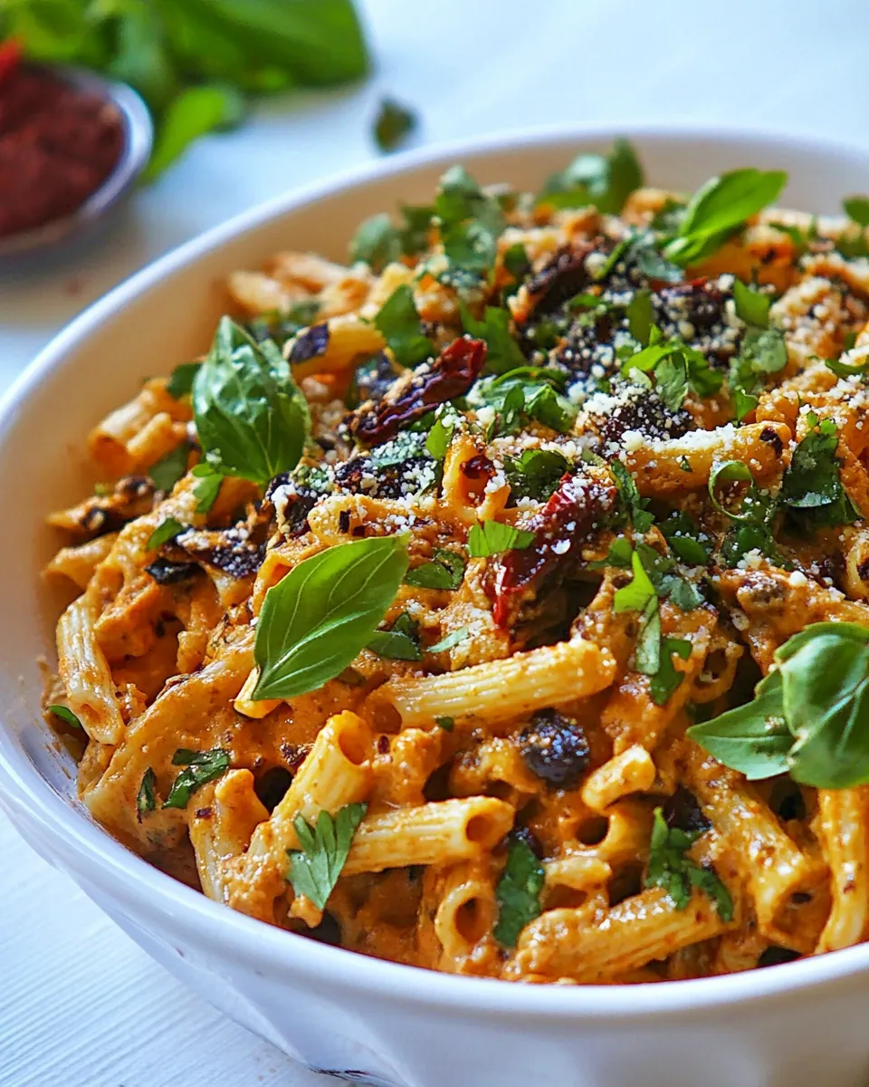 Classic TexMex Roasted Red Pepper Pasta dish photo