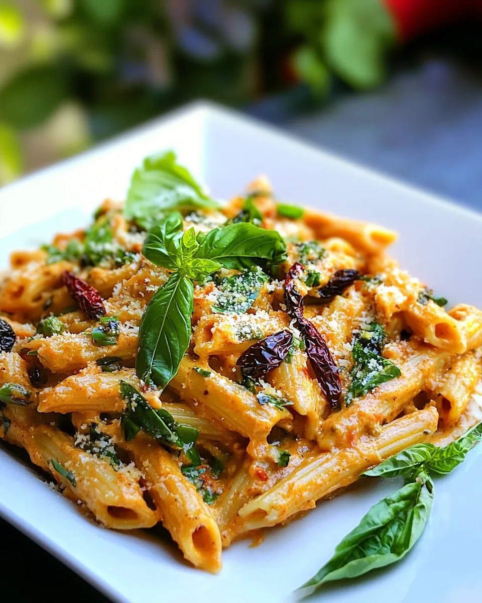 Easy TexMex Roasted Red Pepper Pasta food shot