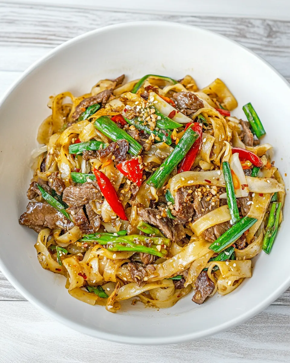 Easy Thai Beef Drunken Noodles shot