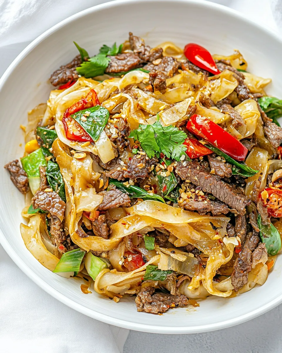 Delicious Thai Beef Drunken Noodles recipe photo