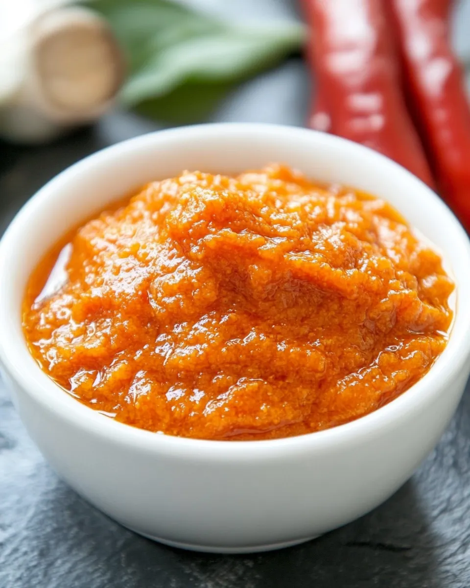 Delicious Thai Red Curry Paste food shot