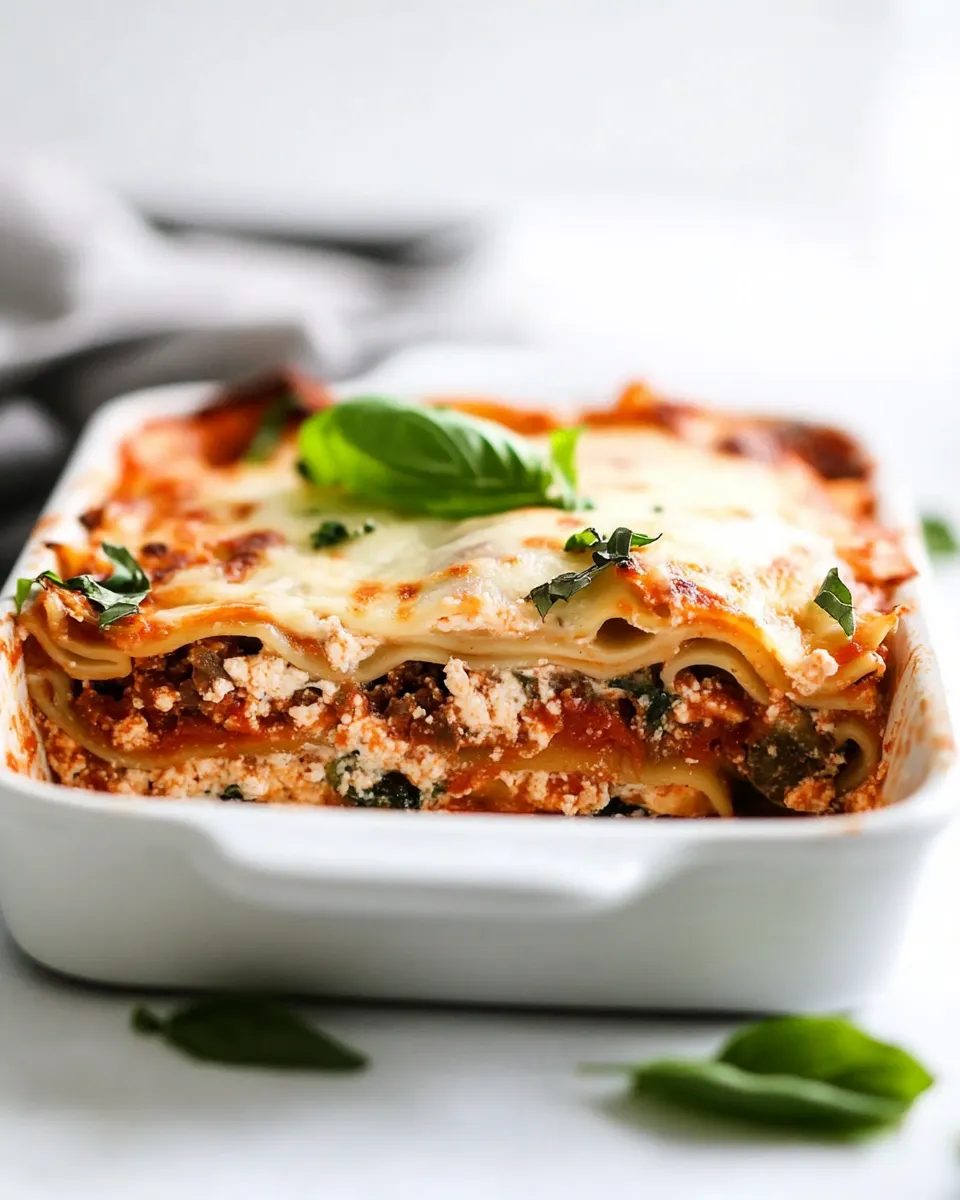 Delicious The Best Vegetarian Lasagna plate image