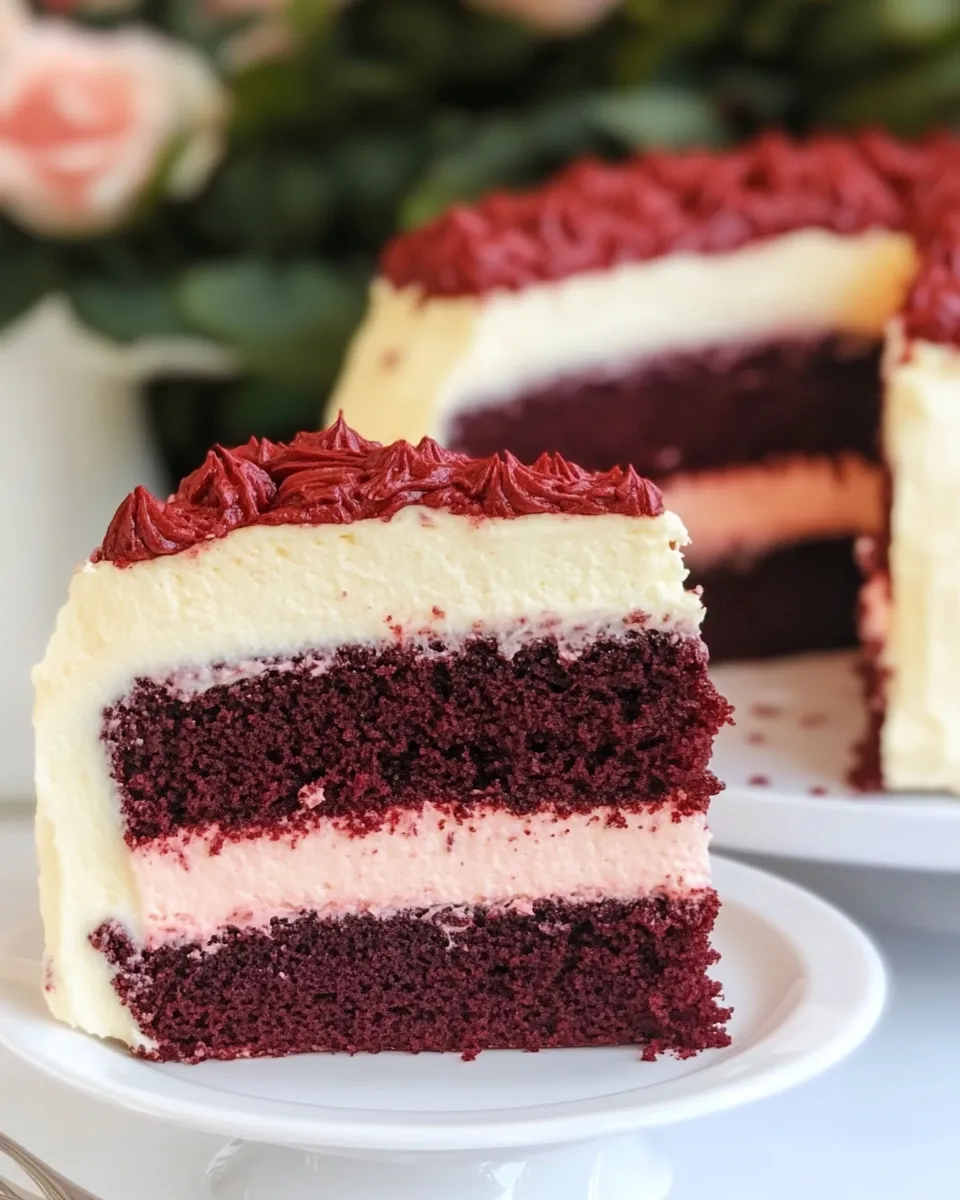 Easy The Ultimate Red Velvet Cheesecake Cake Recipe recipe photo