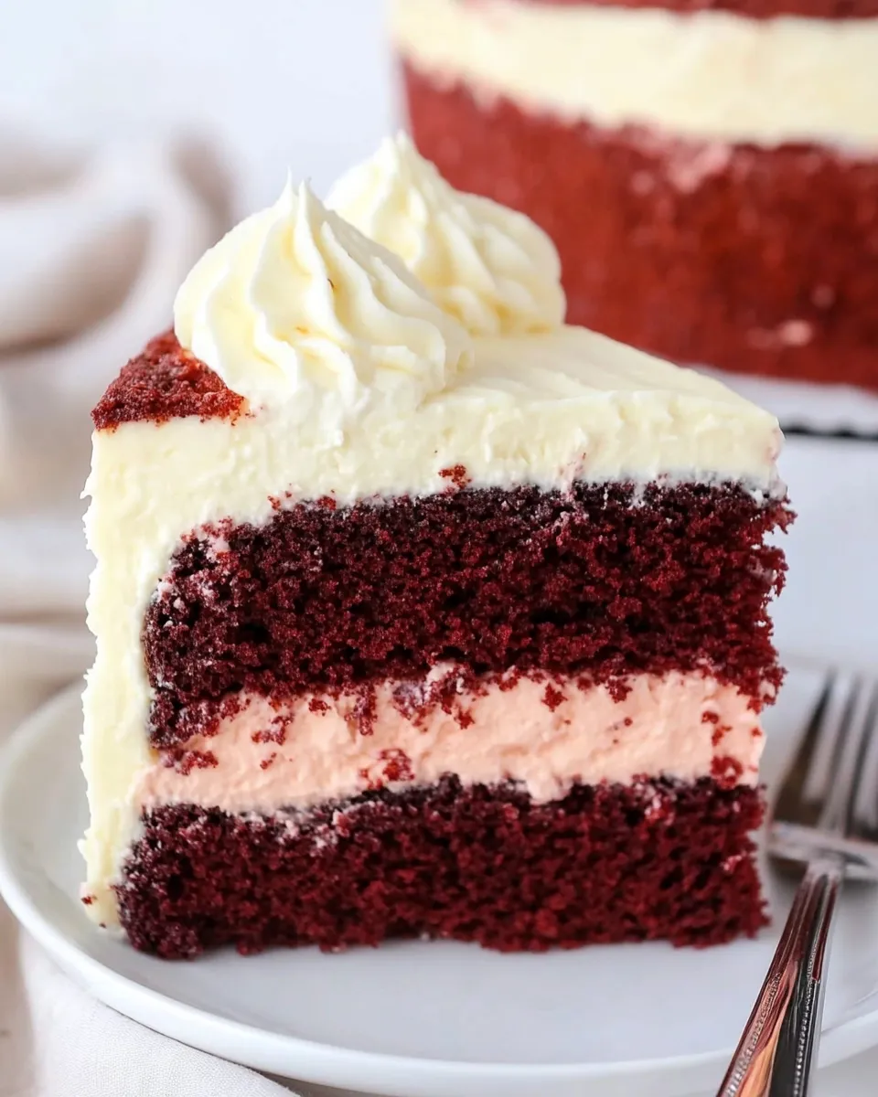 Delicious The Ultimate Red Velvet Cheesecake Cake Recipe dish photo