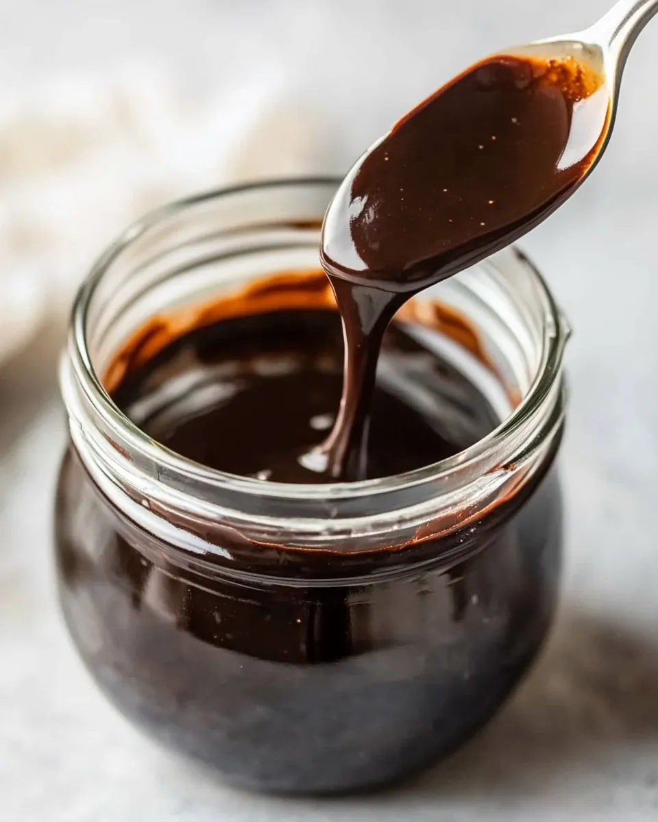Best Thick Homemade Chocolate Sauce food shot