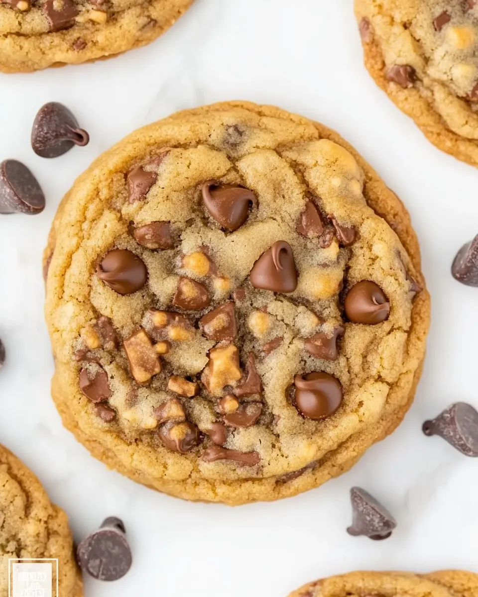 Delicious Toffee Chocolate Chip Cookies (With Toffee Bits!) plate image