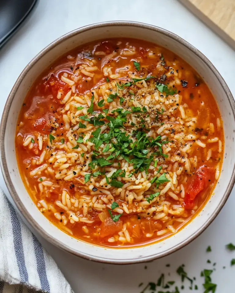 Homemade Tomato rice soup recipe photo