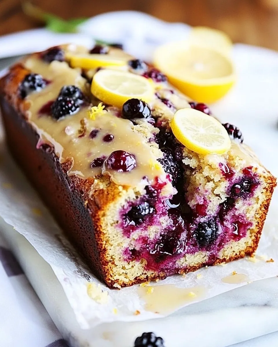 Classic Triple Berry Banana Bread with Lemon Glaze image