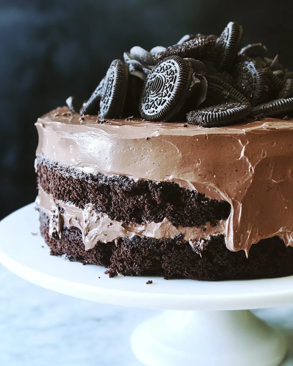 Homemade Triple Layer Chocolate Oreo Cake recipe photo