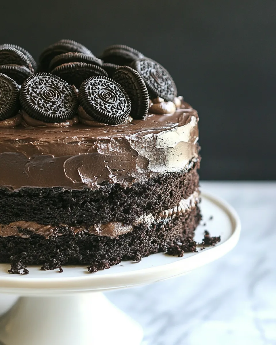 Delicious Triple Layer Chocolate Oreo Cake picture