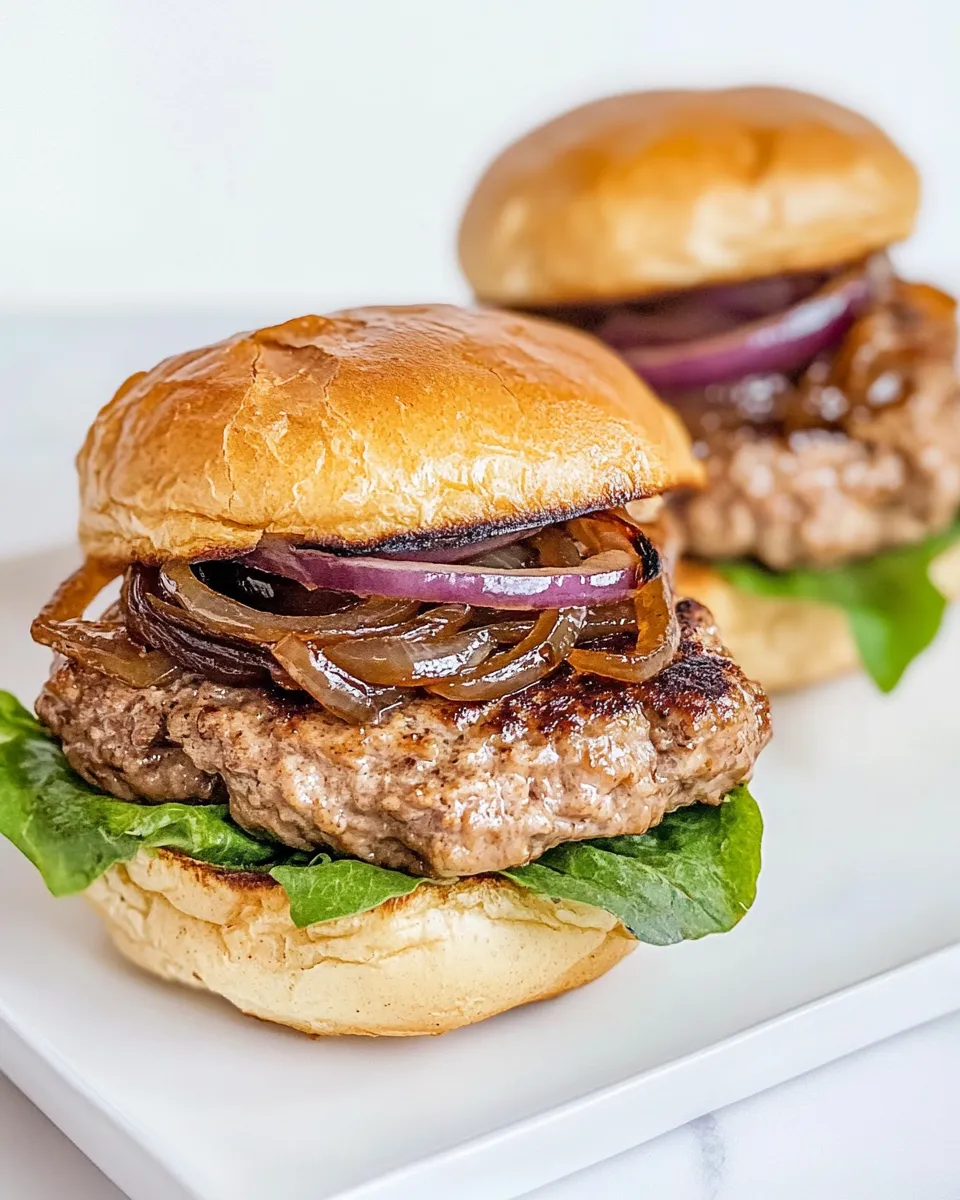 Homemade Turkey Burgers with Caramelized Red Onions recipe photo