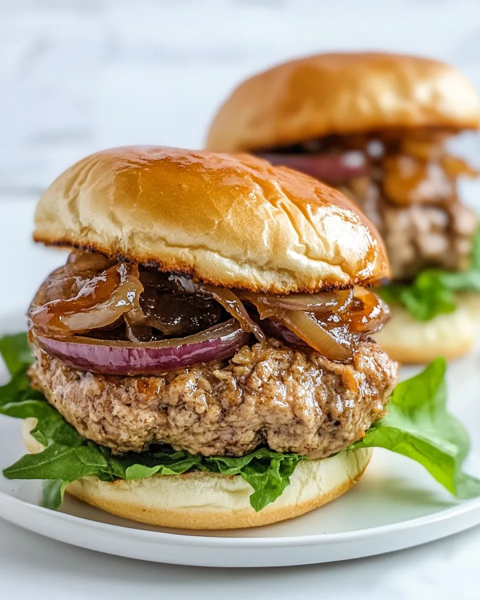 Classic Turkey Burgers with Caramelized Red Onions dish photo