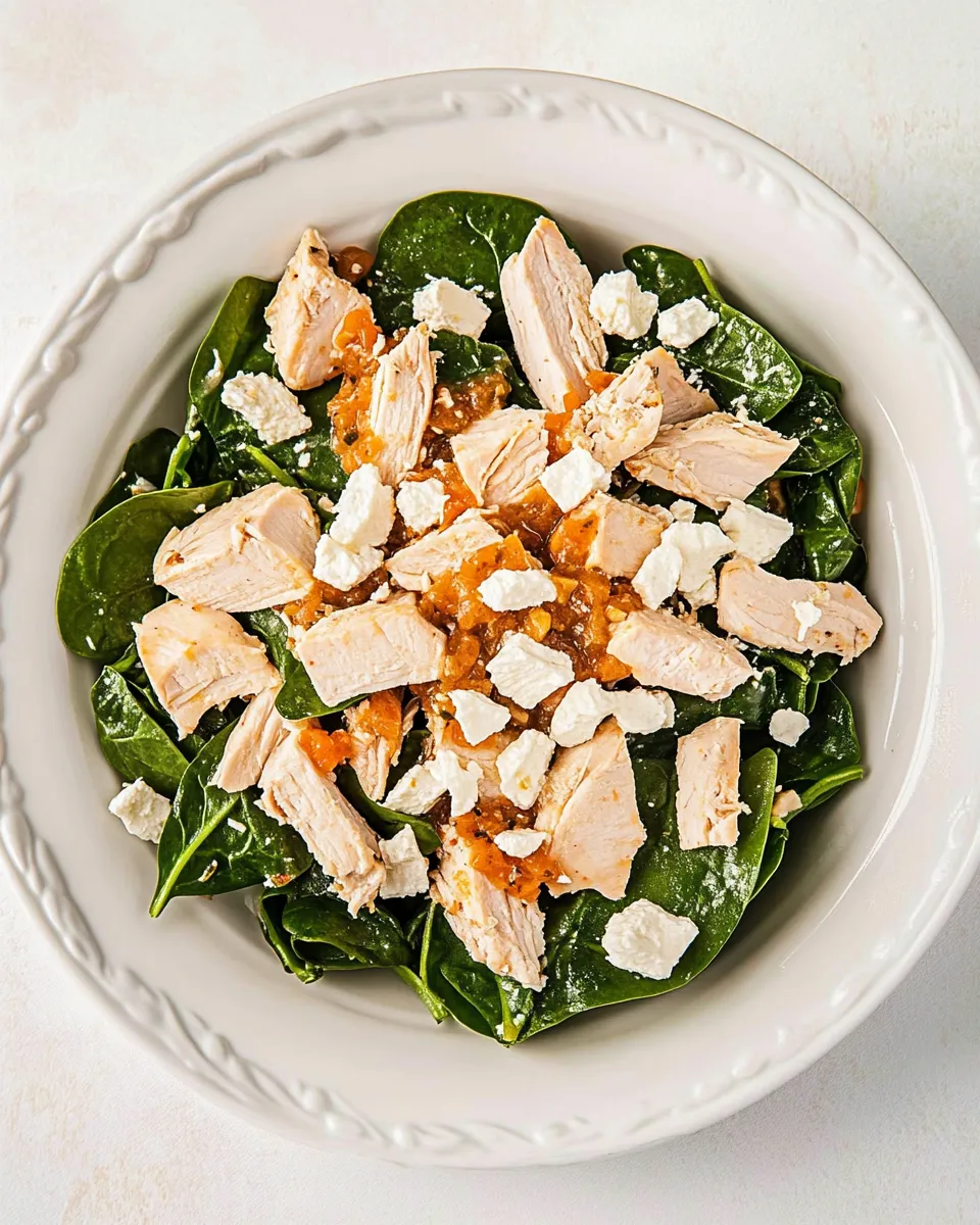 Homemade Turkey Spinach Salad with Chutney Vinaigrette recipe photo