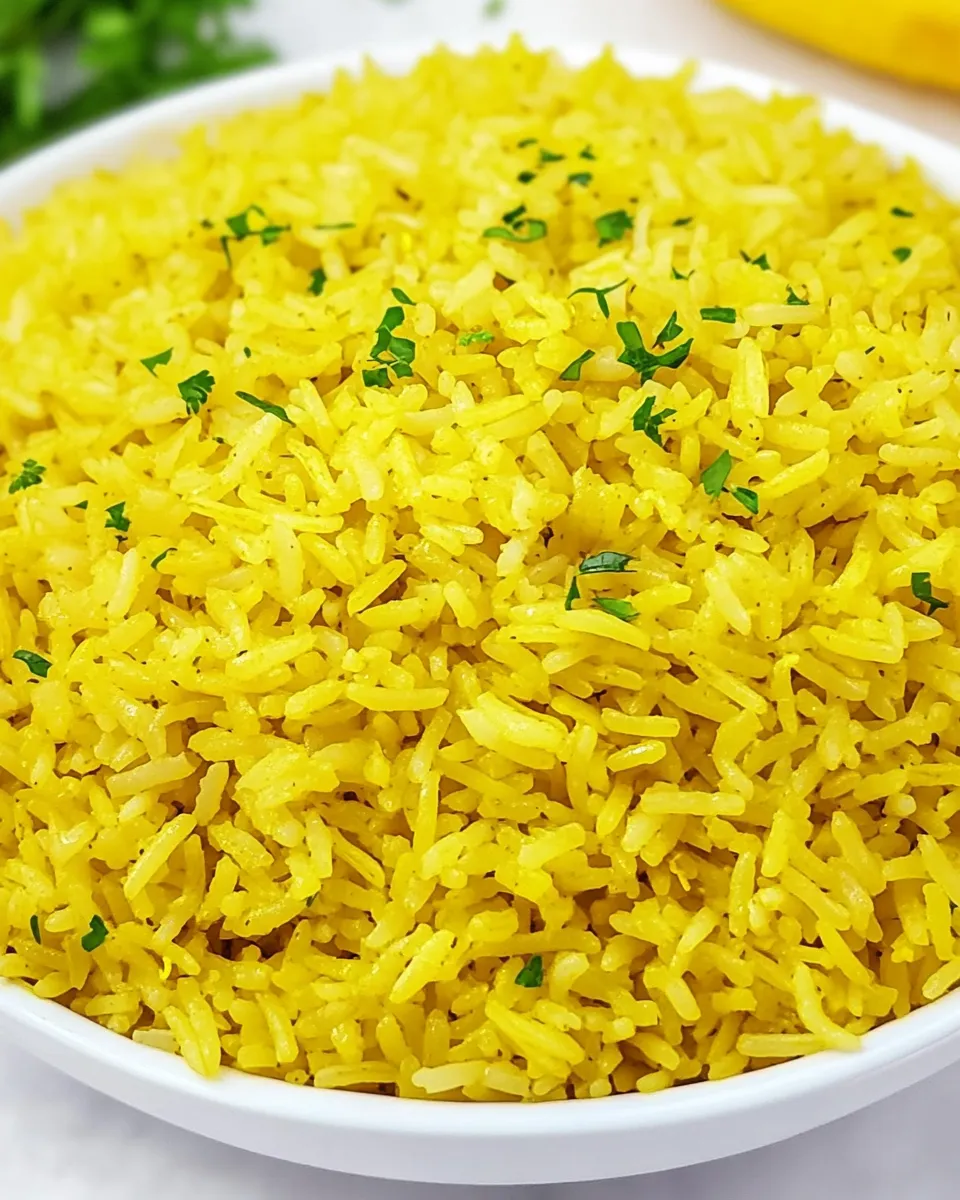 Delicious Turmeric Rice plate image