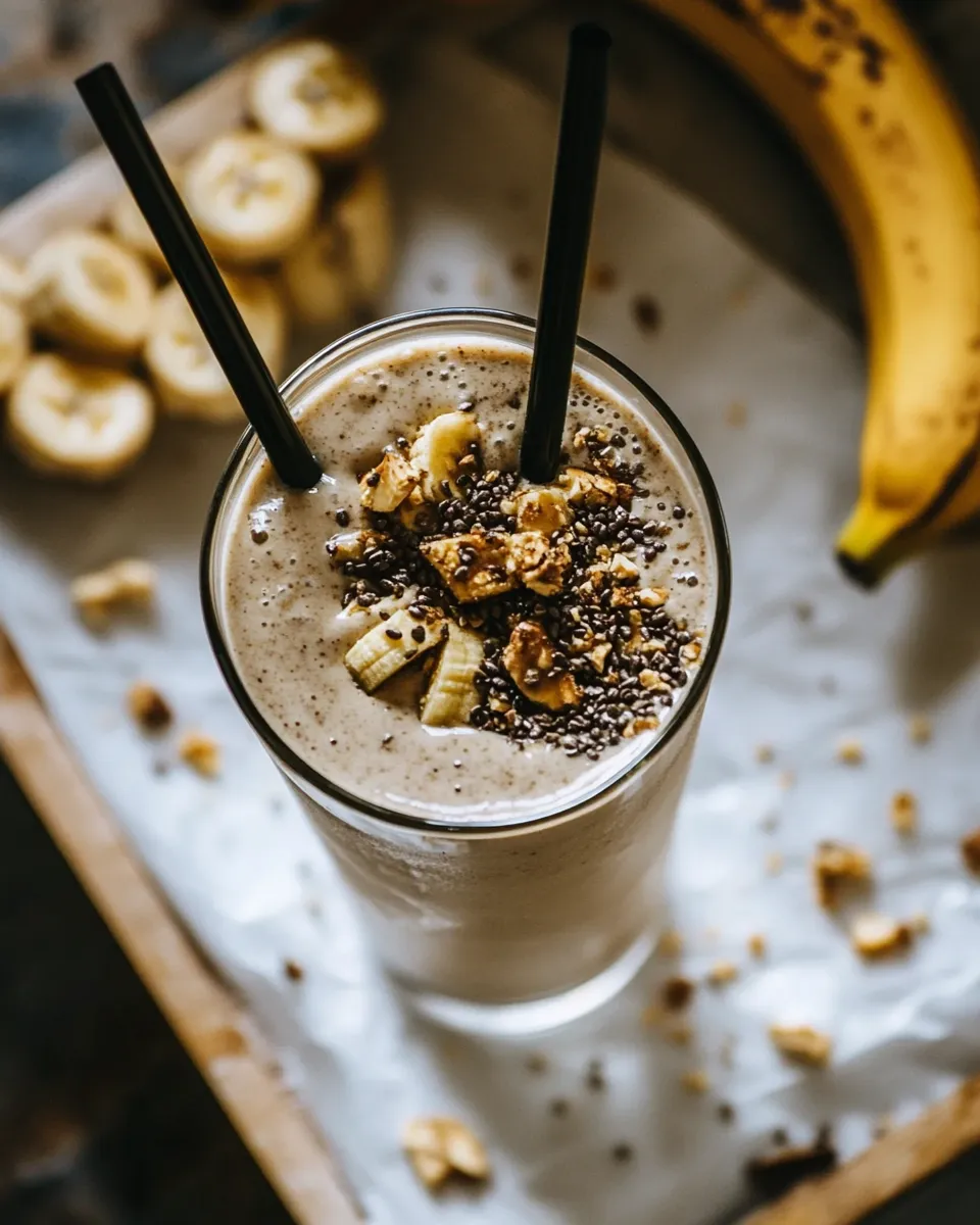 Delicious Vegan Banana Bread Shakes with Walnut Milk dish photo
