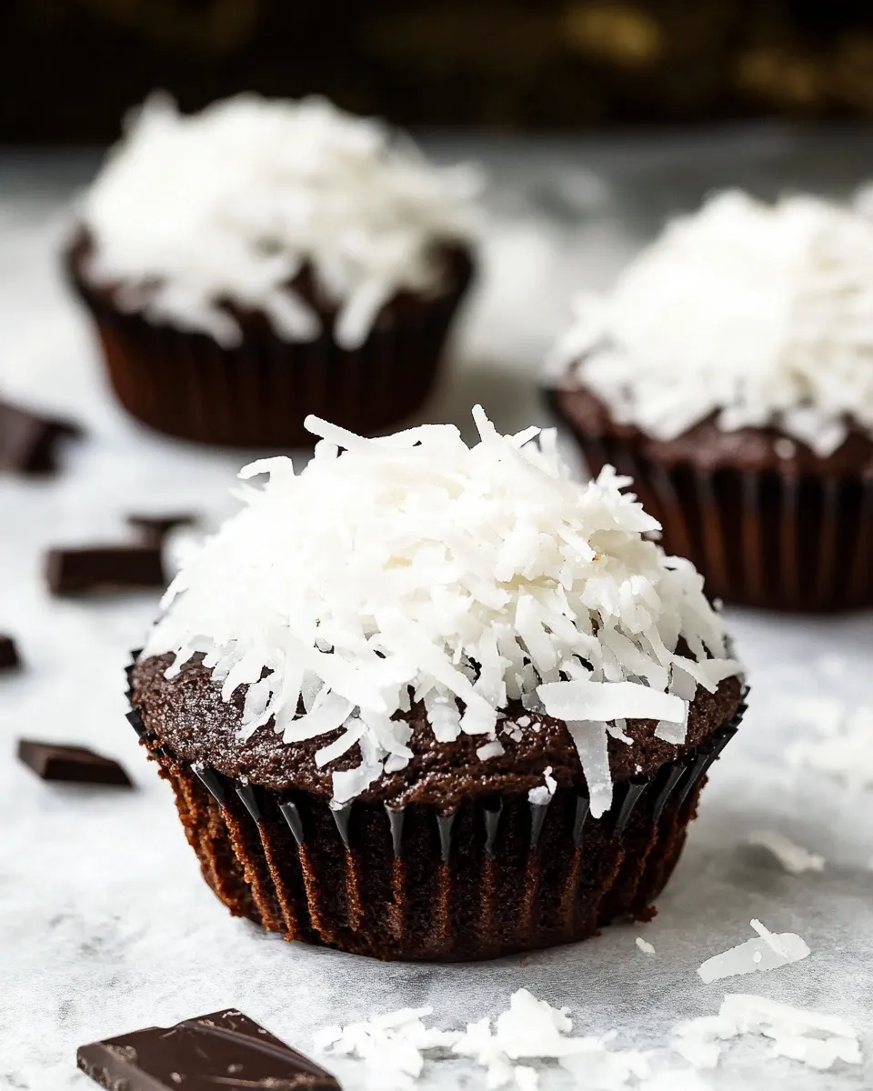 Classic Vegan Chocolate Coconut Cupcakes image