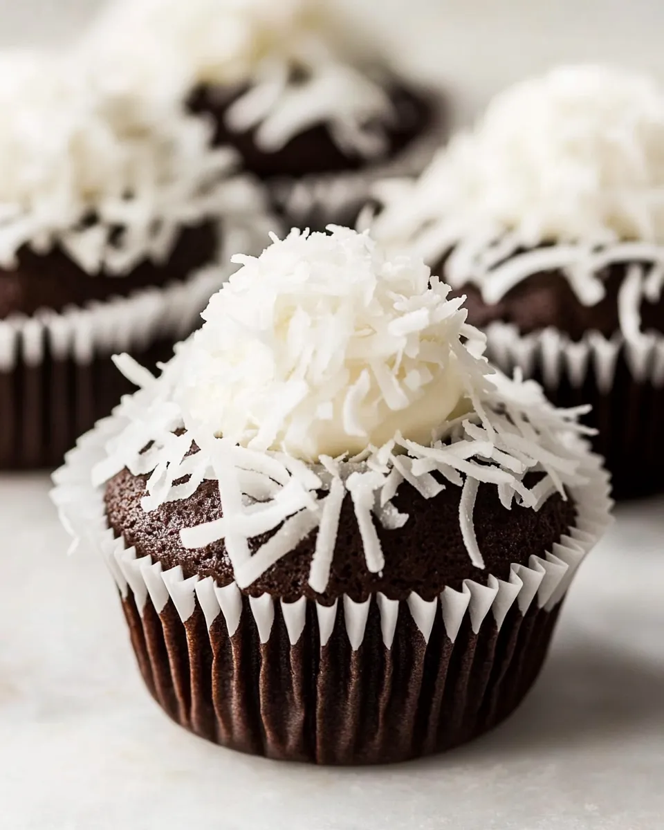 Easy Vegan Chocolate Coconut Cupcakes recipe image