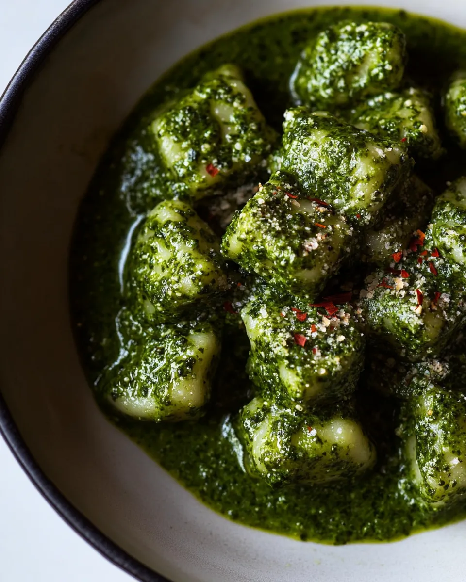 Homemade Vegan Potato Gnocchi with Kale Sauce photo