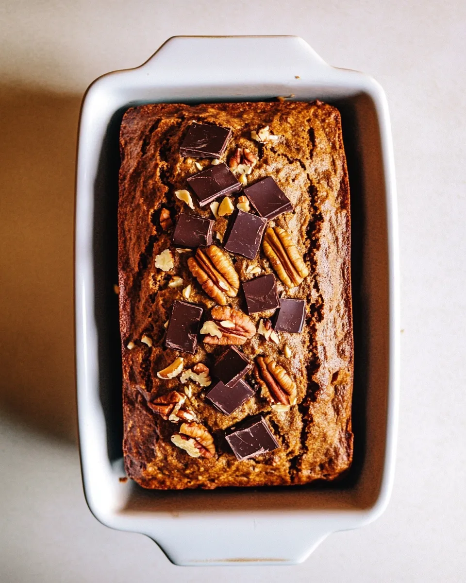 Easy Vegan Spelt Banana Bread with Pecans & Chocolate Chunks recipe photo