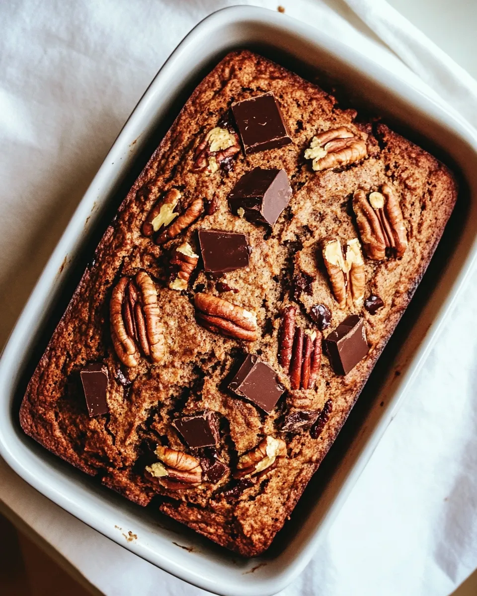 Delicious Vegan Spelt Banana Bread with Pecans & Chocolate Chunks dish photo