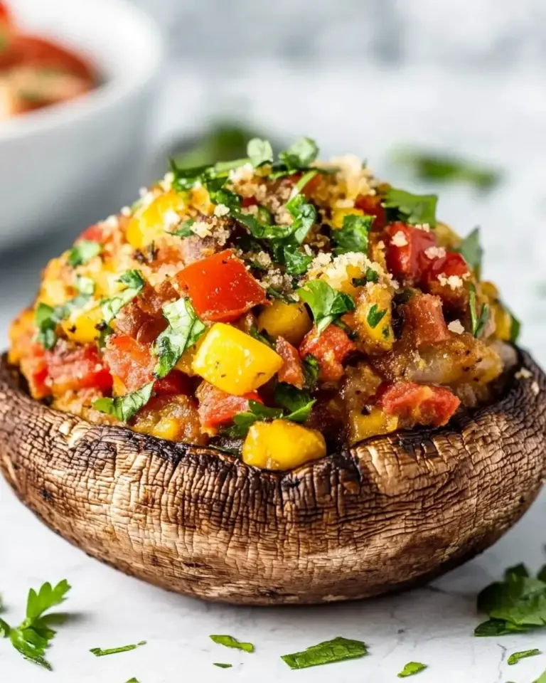 Homemade Vegetarian Stuffed Portobello Mushrooms photo
