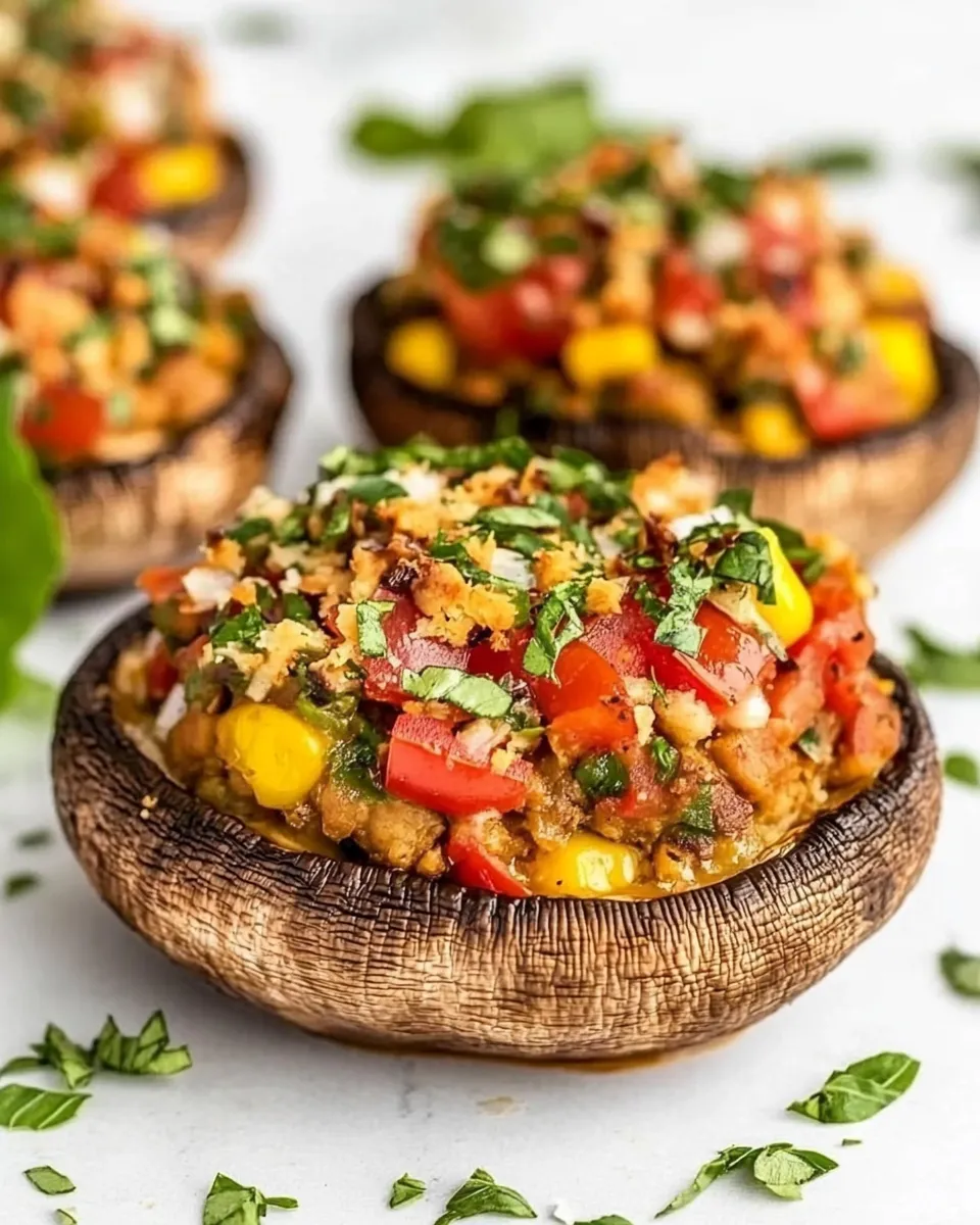 Classic Vegetarian Stuffed Portobello Mushrooms image