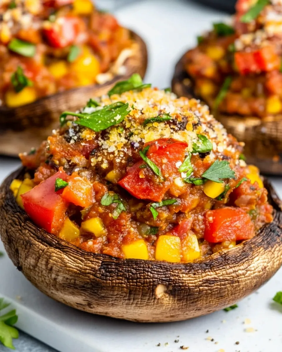 Easy Vegetarian Stuffed Portobello Mushrooms recipe photo