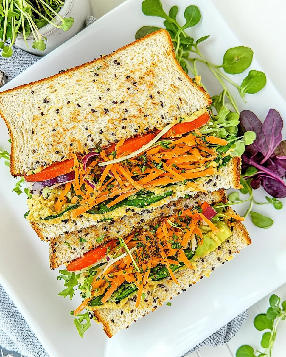 Classic Veggie And Hummus Sandwich dish photo