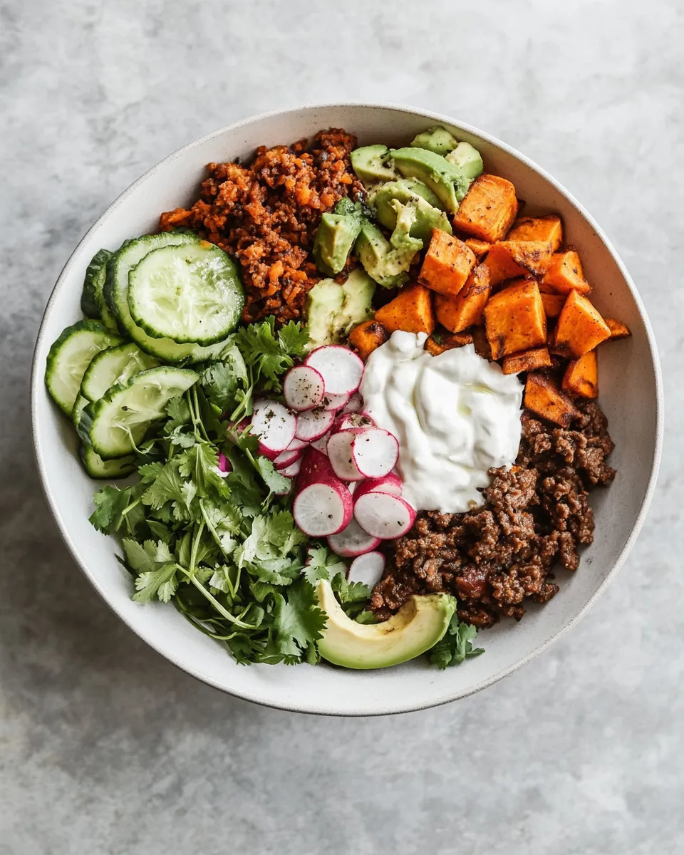 Easy Viral High-Protein Beef Taco Bowls with Sweet Potato recipe picture
