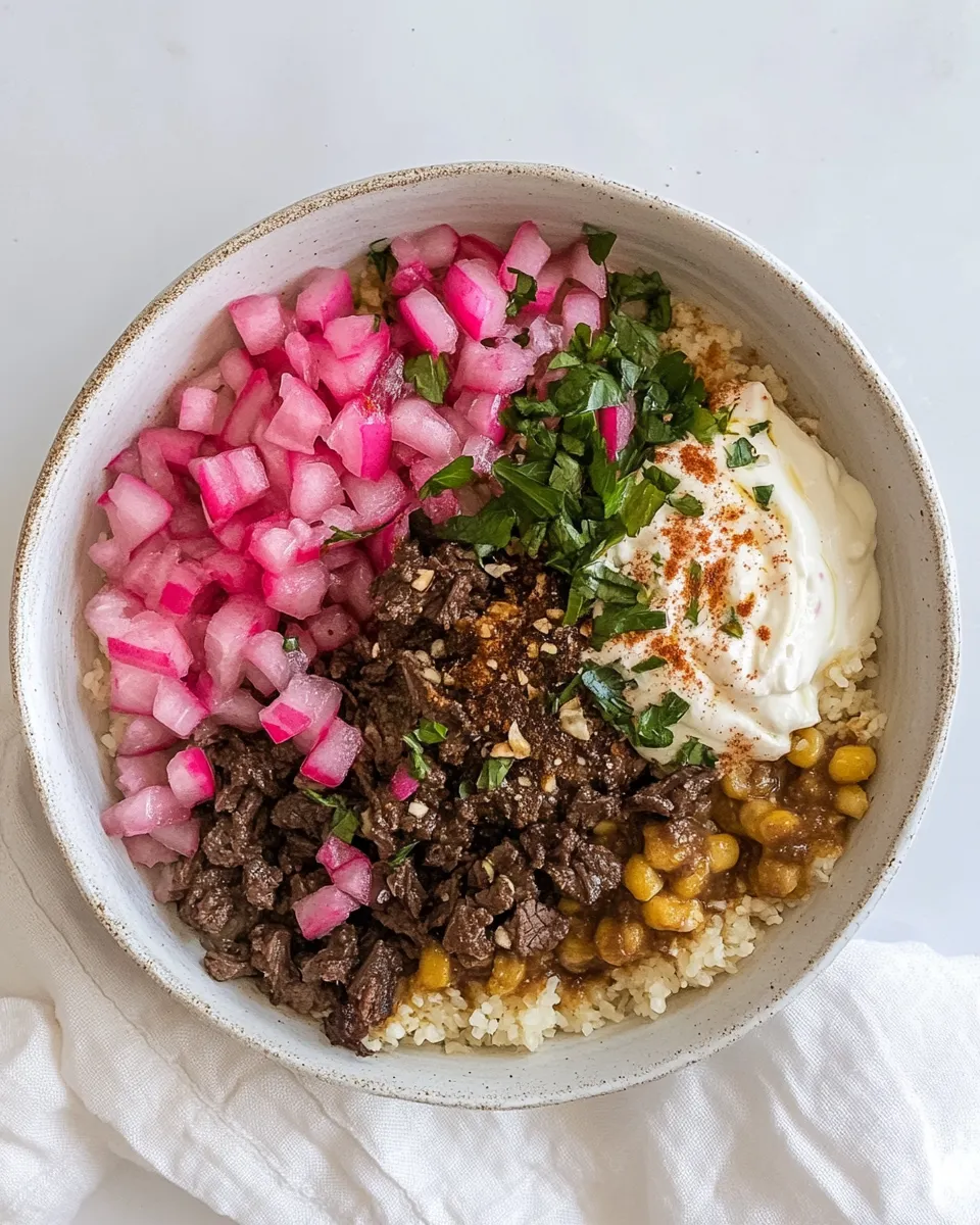 Homemade Weeknight Mediterranean Beef Bowls. recipe photo