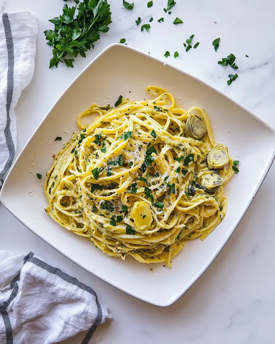 Classic Weeknight Pasta with Artichoke Sauce. dish photo