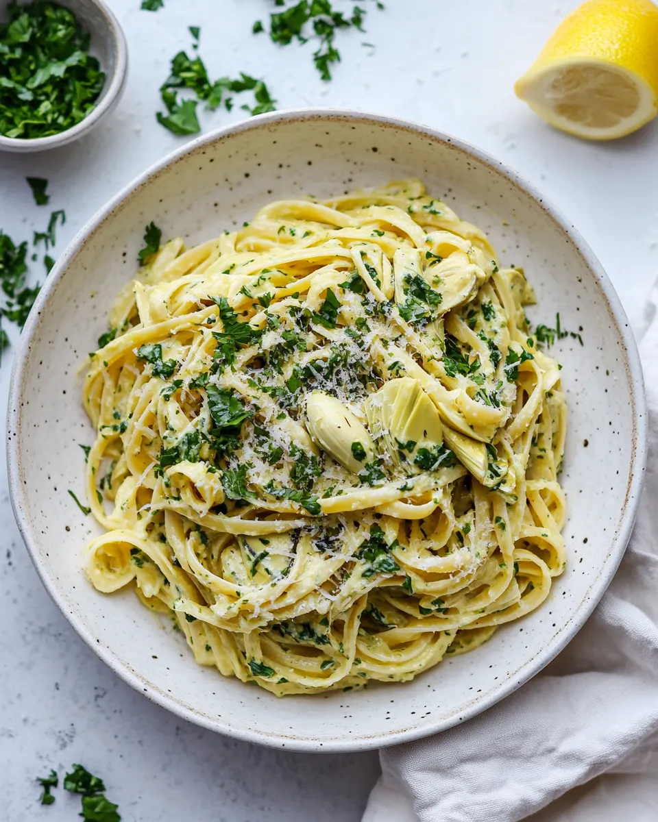 Delicious Weeknight Pasta with Artichoke Sauce. image