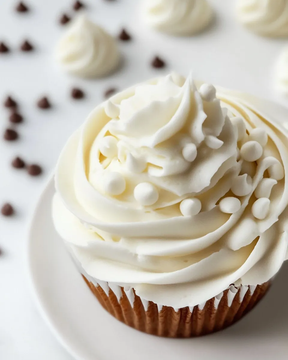 Delicious White Chocolate Buttercream food shot
