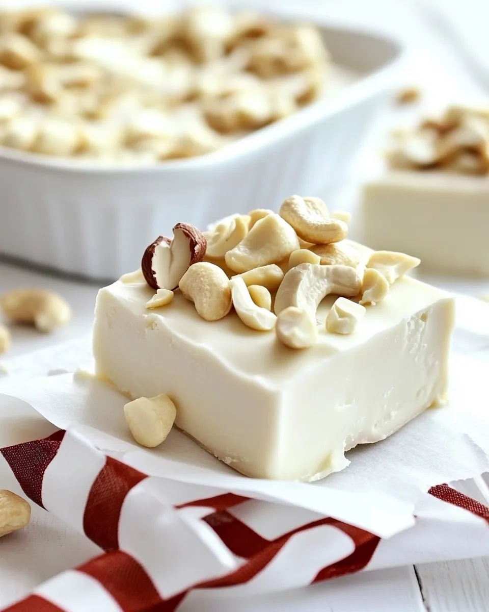 Homemade White Chocolate Cashew Fudge photo