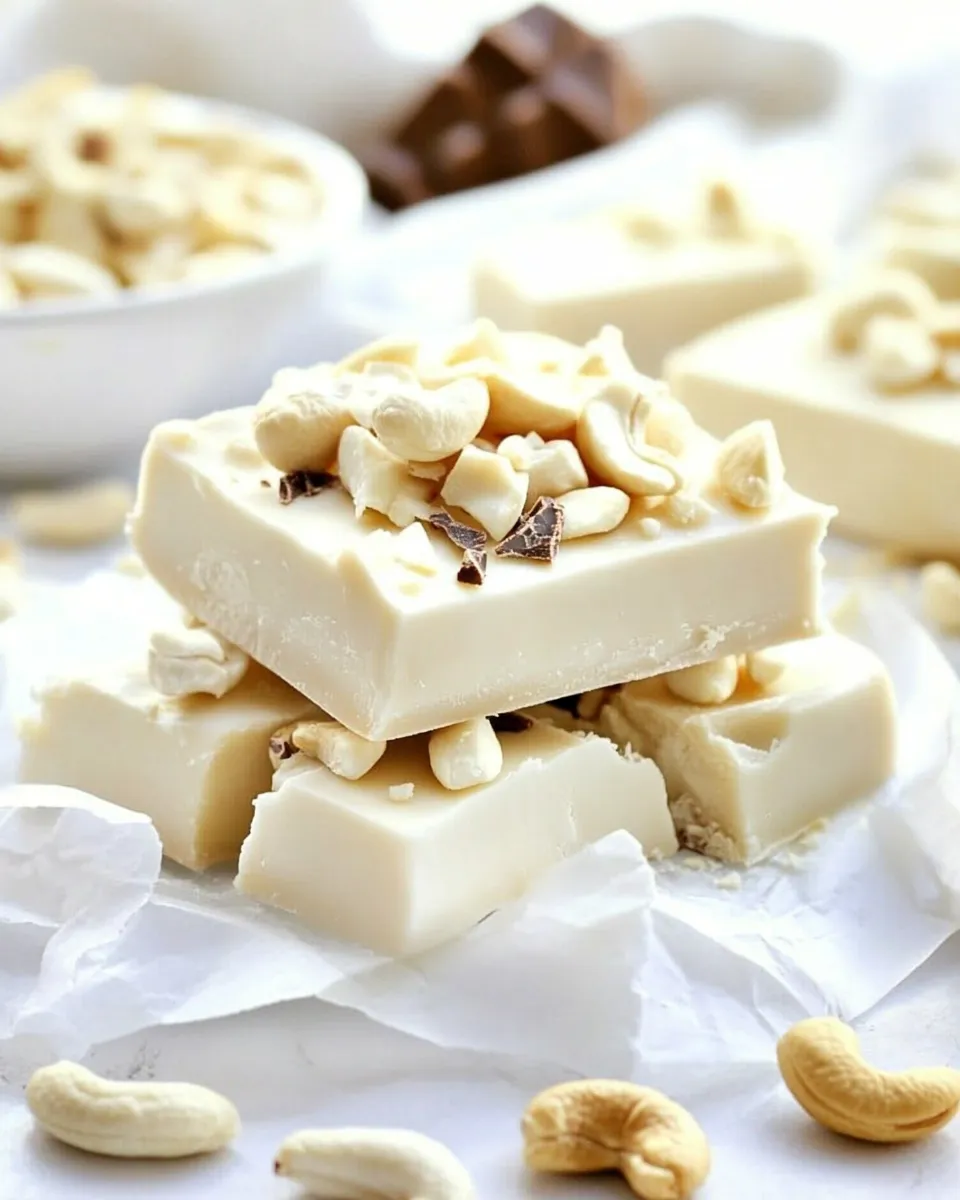 Easy White Chocolate Cashew Fudge recipe photo