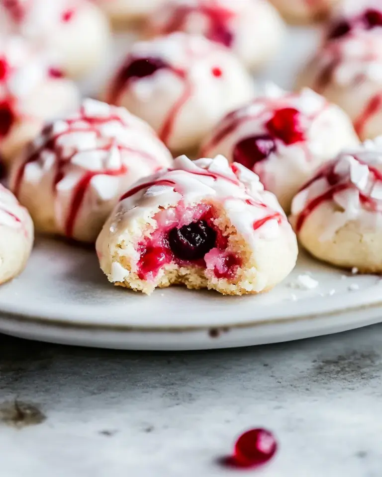 Homemade White Chocolate Cherry Shortbread Cookies photo