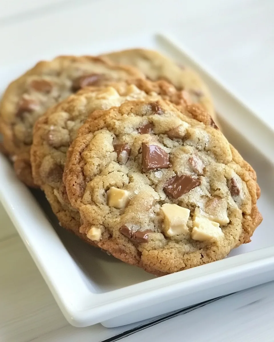 Homemade White Chocolate Toffee Chunk Cookies photo