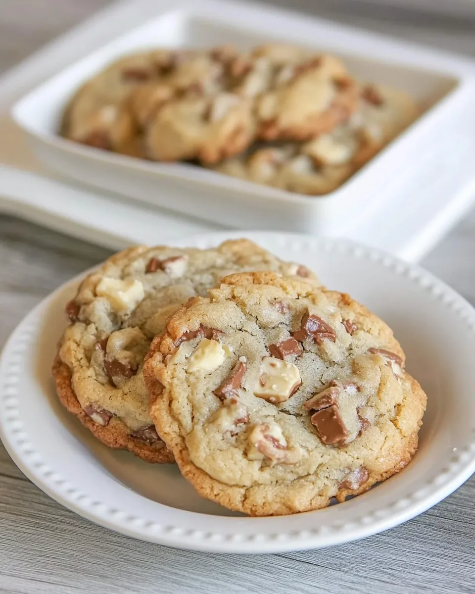 Delicious White Chocolate Toffee Chunk Cookies shot