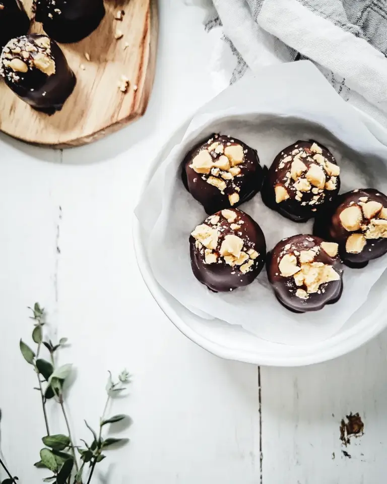 Homemade White & Dark Chocolate Peanut Butter Cookie Dough Bonbons photo
