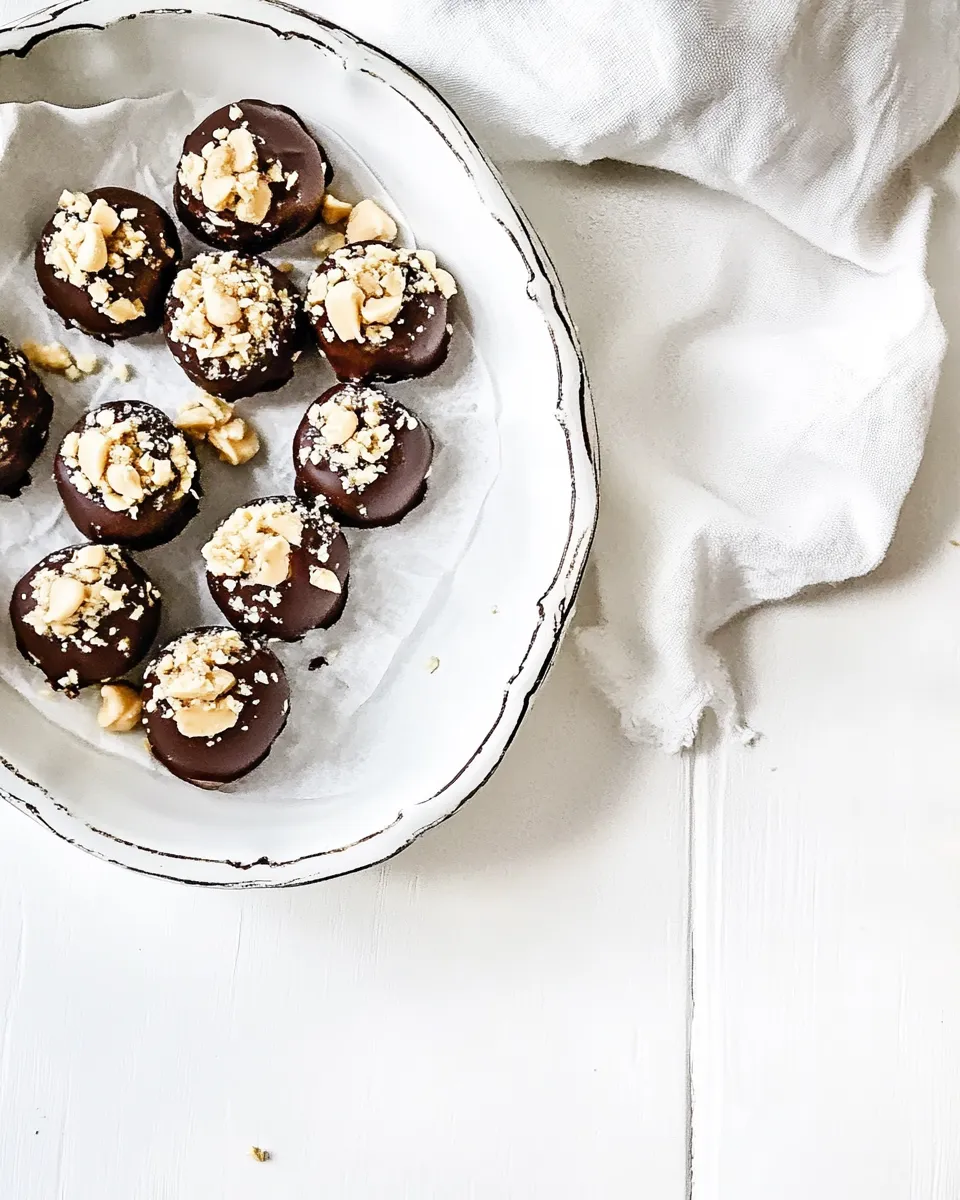 Easy White & Dark Chocolate Peanut Butter Cookie Dough Bonbons recipe image