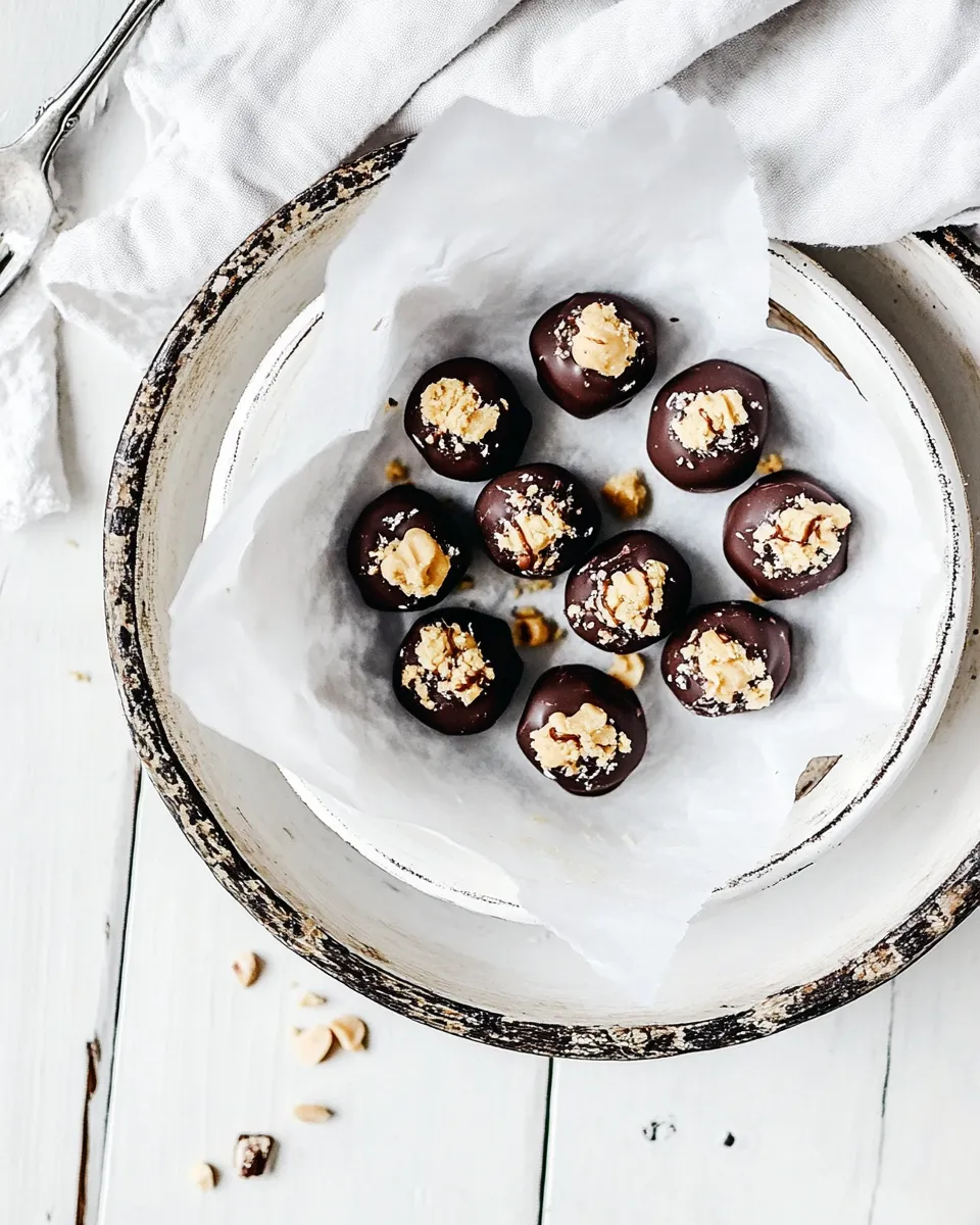 Delicious White & Dark Chocolate Peanut Butter Cookie Dough Bonbons shot