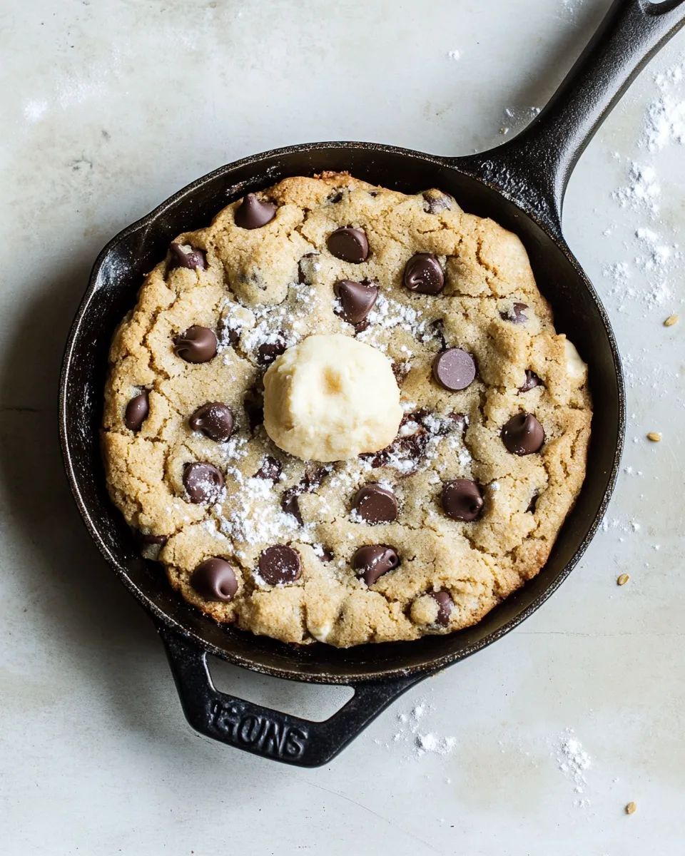Easy Whole Wheat Chocolate Chip Skillet Cookie. dish photo