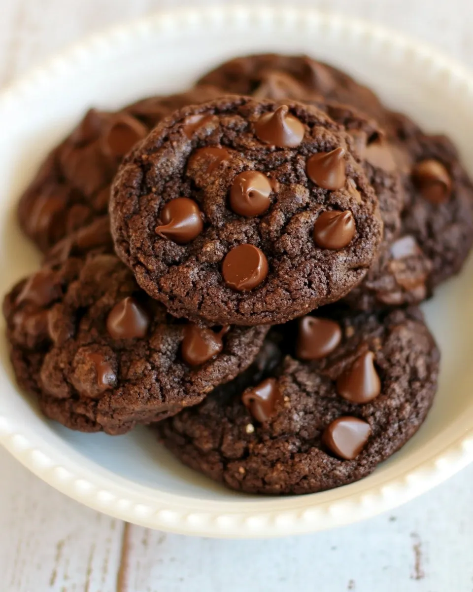 Homemade Whole Wheat Double Dark Chocolate Brownie Cookies photo