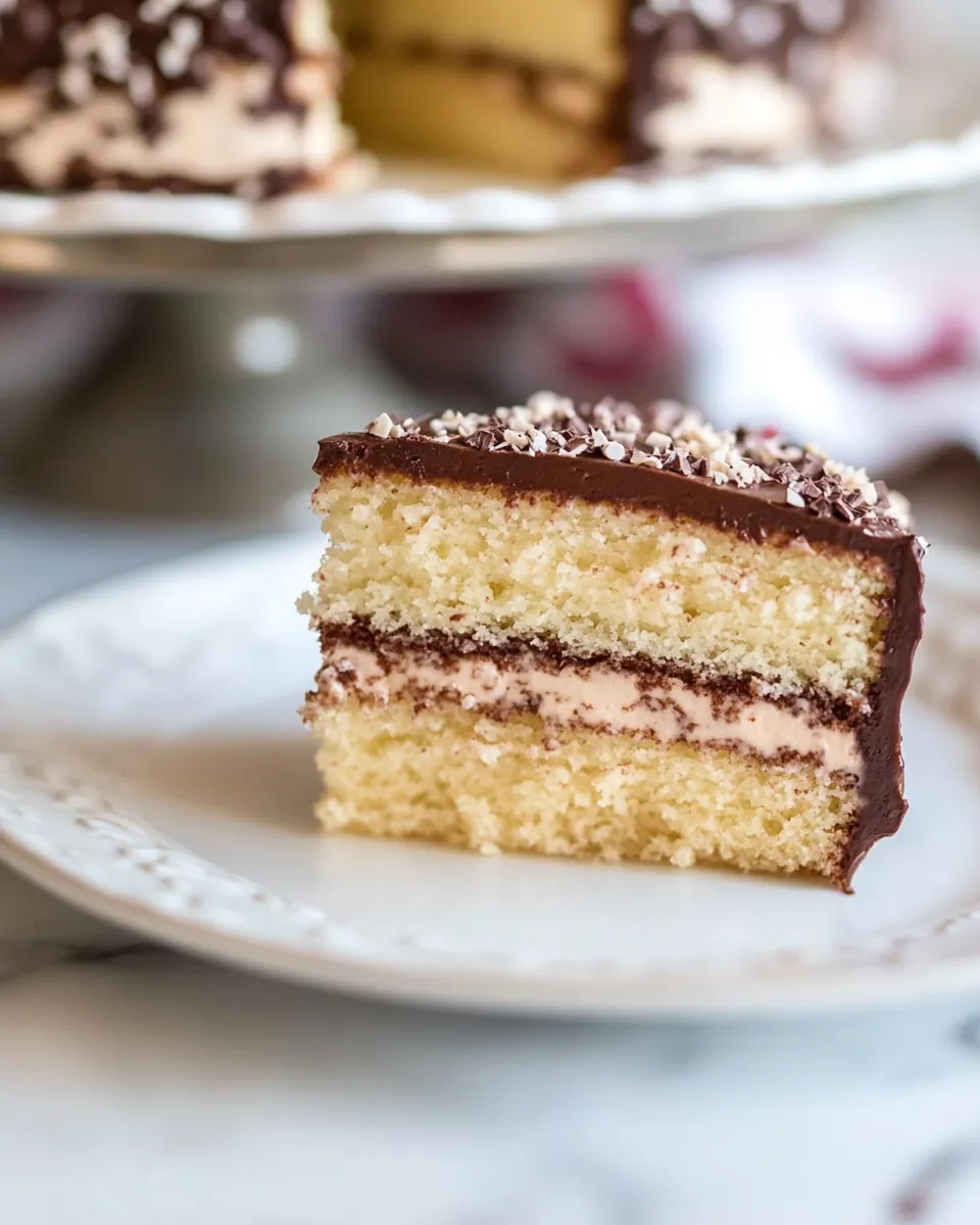 Homemade Yellow Cake with Chocolate Frosting (From Scratch!) recipe photo